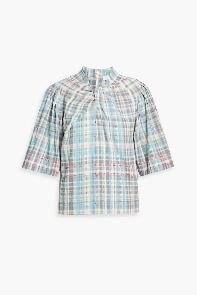 Joie Lyell twist-front printed cotton top 1