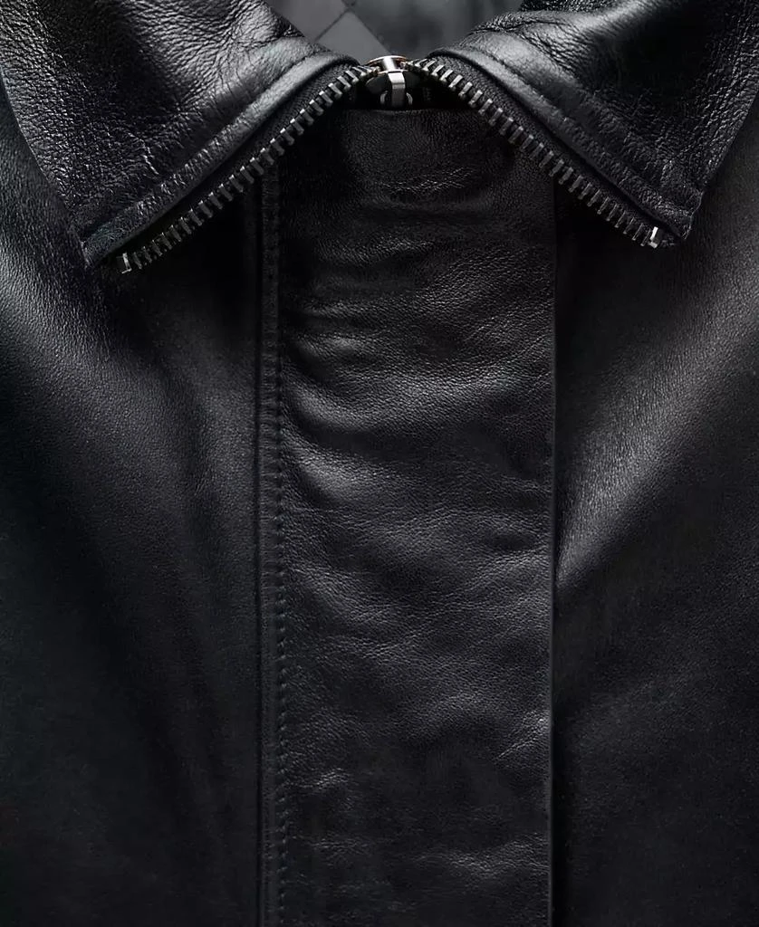 Mango Women's Oversize Leather Jacket 4