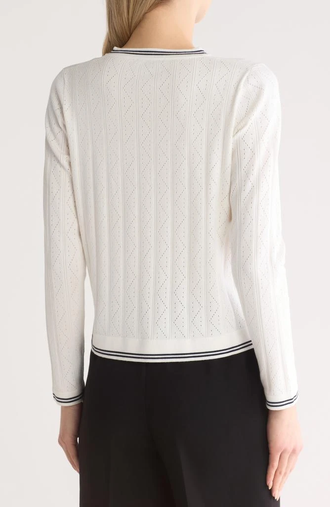 Adrianna Papell Pointelle Tipped Cardigan 2