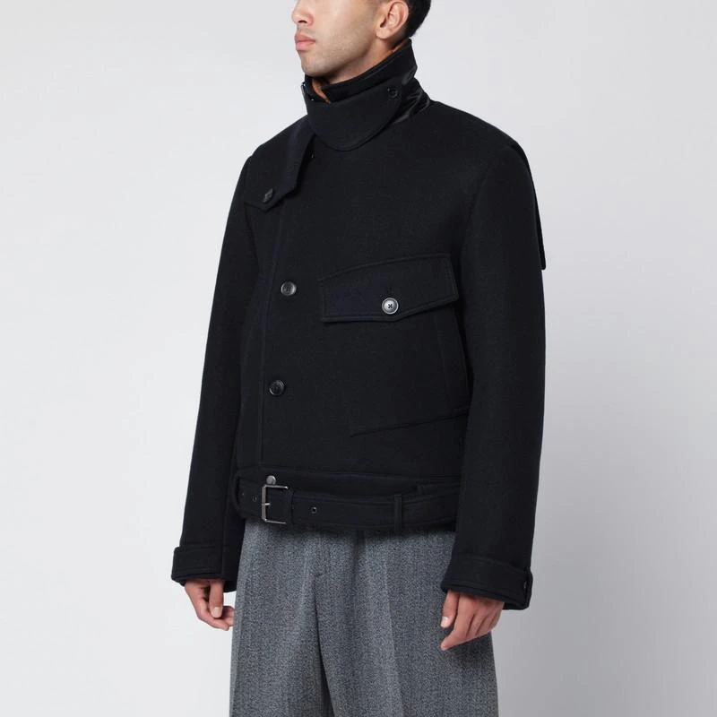 Dries Van Noten Short navy wool coat 1