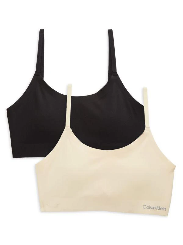 Calvin Klein Girl's 2-Pack Solid Sports Bra 1