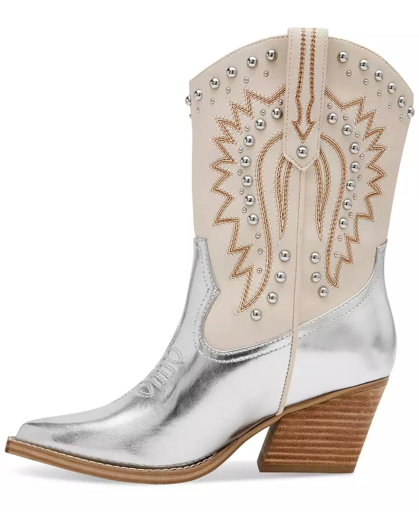 DV Dolce Vita Women's Aledo Contrast Stitch Studded Cowboy Boots 8