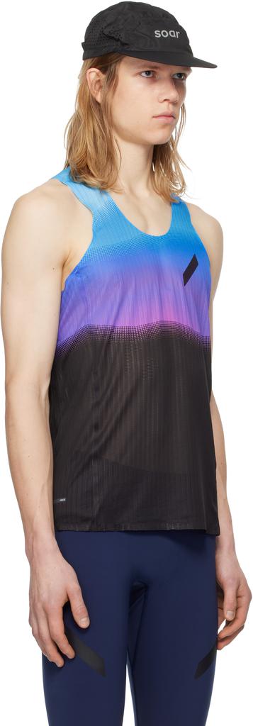 Soar Running Blue & Black Race Tank Top