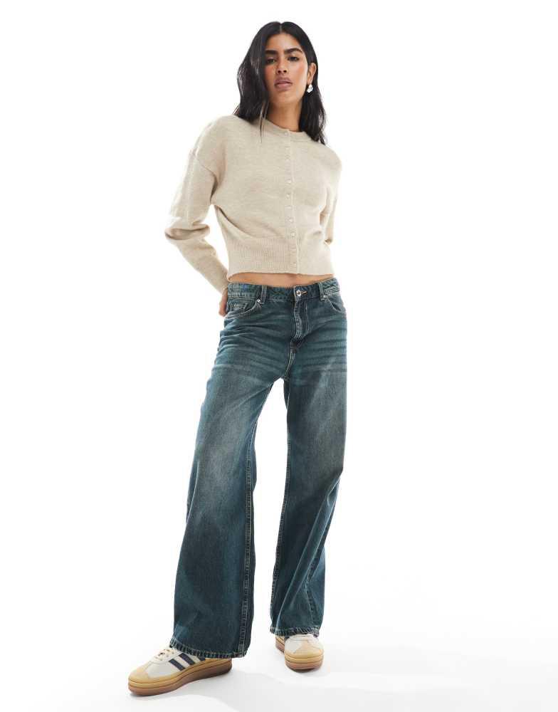 Daisy Street Daisy Street fitted waist cardigan in oat