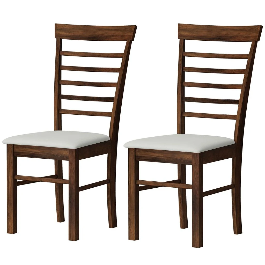 Hivvago Upholstered Kitchen Chairs Set of 2 with Wooden Frame