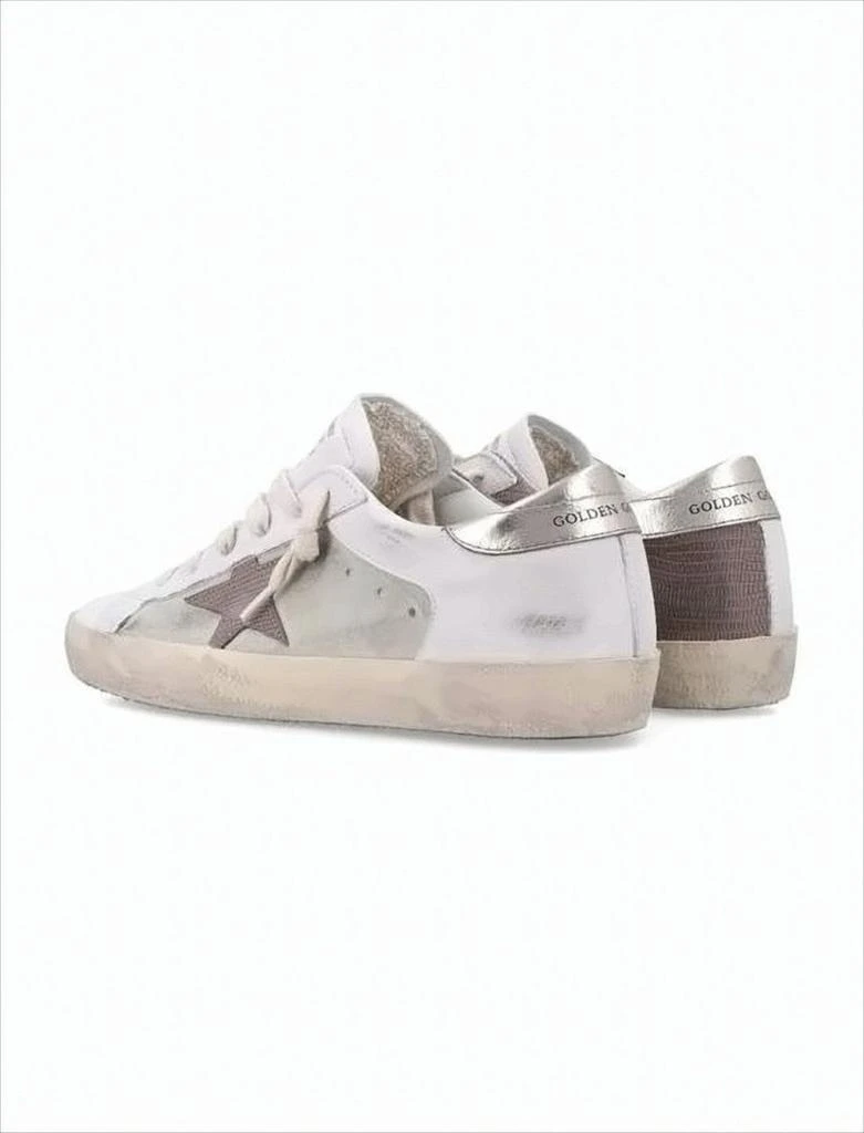 Golden Goose Distressed White Leather Low-Top Sneakers With Grey Suede Star 4