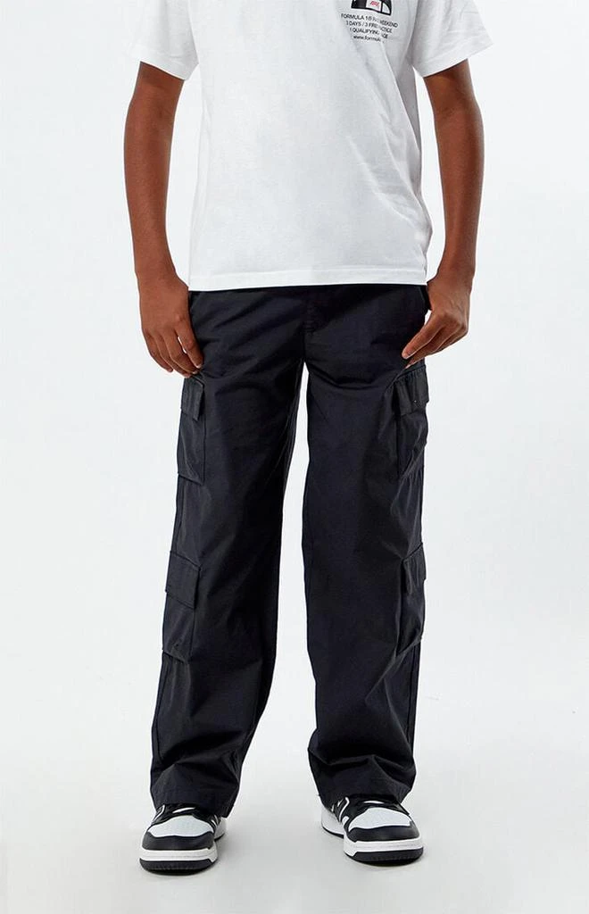 Pacsun Kids Stretch Black Porter Baggy Cargo Pants 1