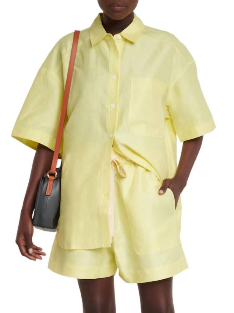 Lee Mathews Sparrow Linen Shirt In Lemon