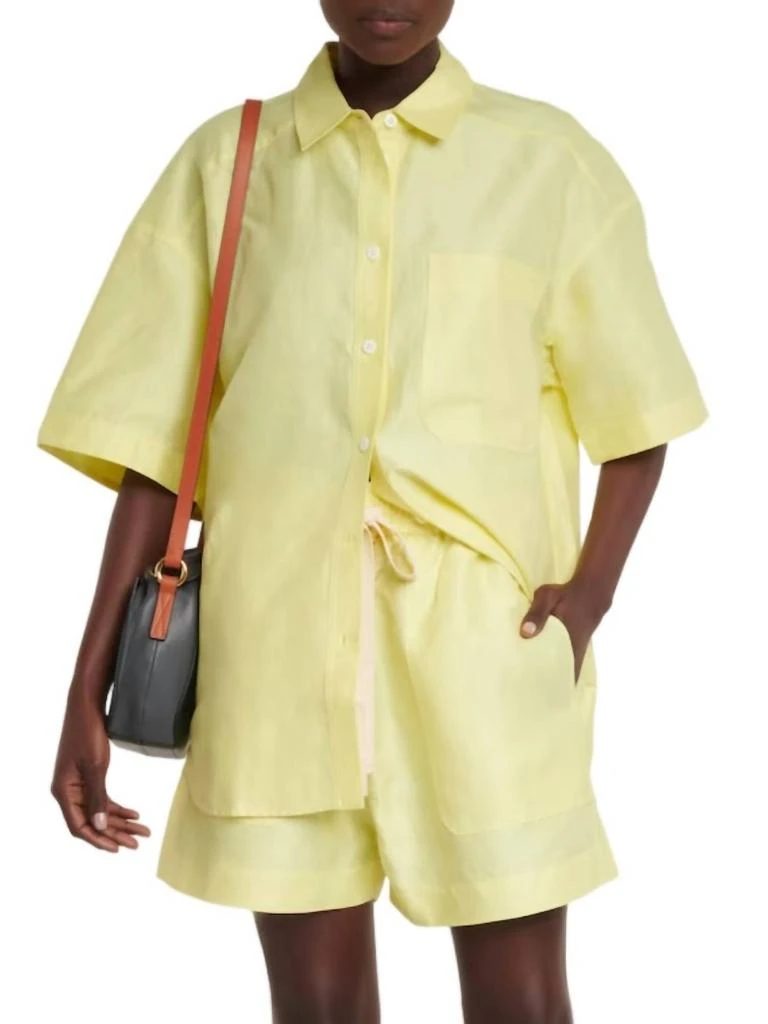Lee Mathews Sparrow Linen Shirt In Lemon 1