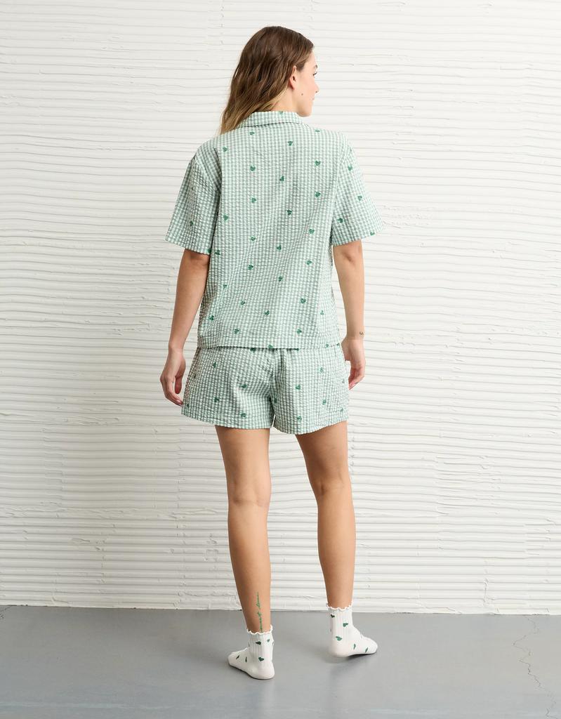 AE AE Gingham Hearts Seersucker PJ Set