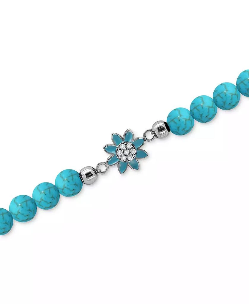 Giani Bernini Howlite Chrysocolla 
Enamel Flower Bead Stretch Bracelet in 18k Gold-Plated Sterling Silver, Created for Macy
s 3