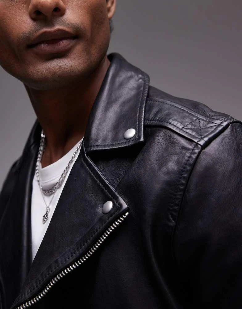 ALL SAINTS AllSaints Milo leather biker jacket in black 2