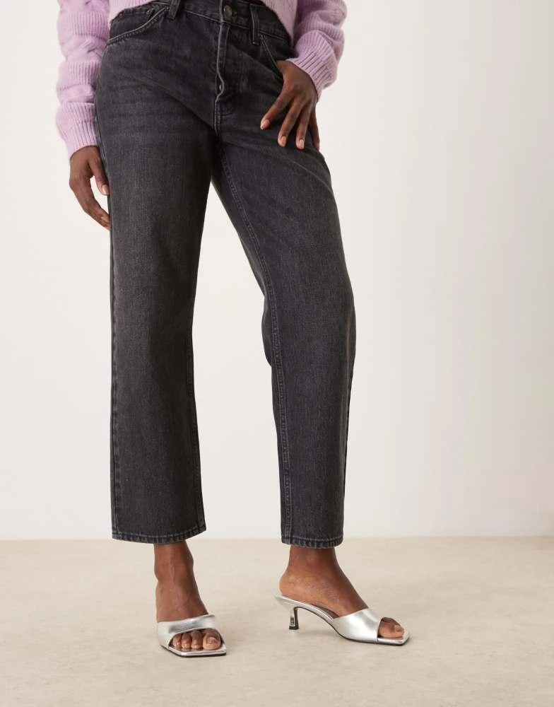 ASOS ASOS DESIGN Hyper kitten heeled mules in silver 4
