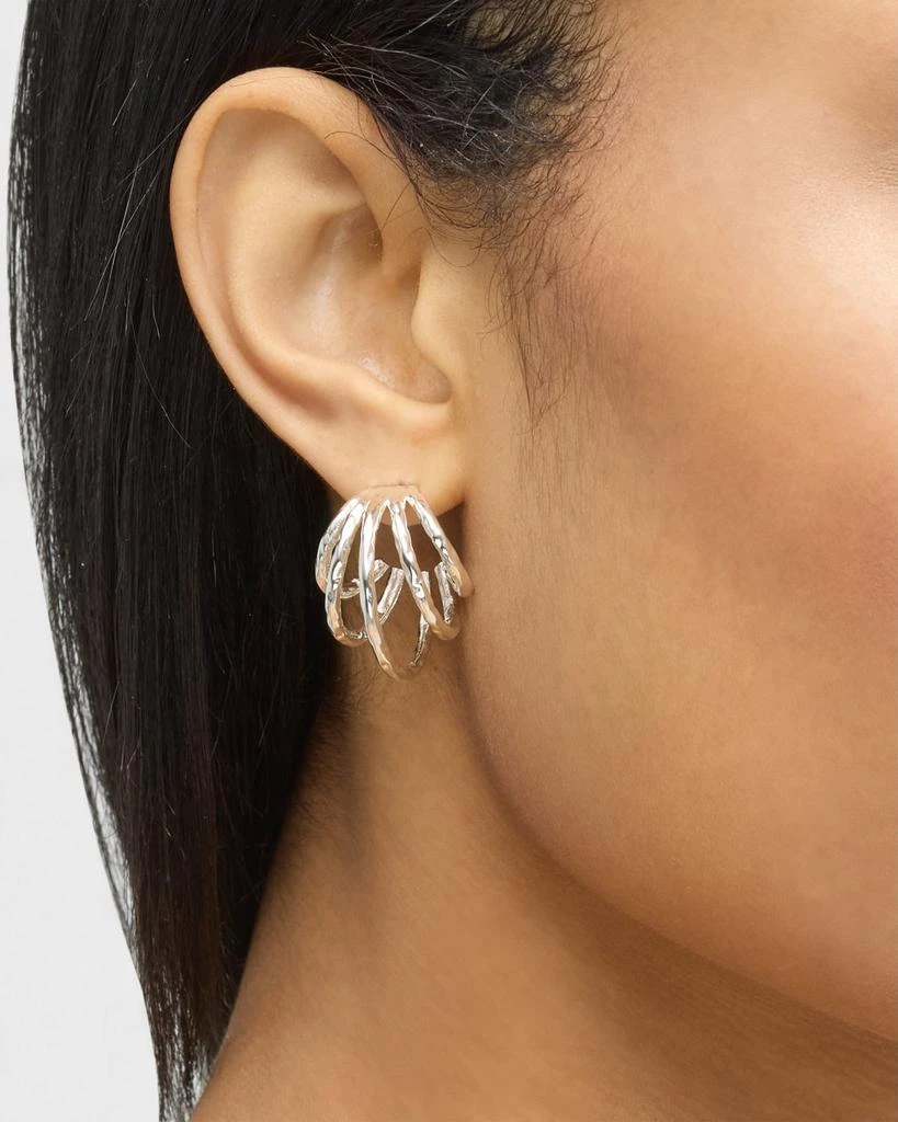 NEST Jewelry Silver Hammered Multi-Hoop Earrings 2