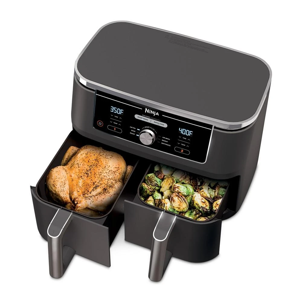 Ninja Foodi® DZ401 6-in-1 10-qt. XL 2-Basket Air Fryer with DualZone™ Technology- Air Fry, Broil, Roast, Dehydrate, Reheat and Bake, Family Sized 1