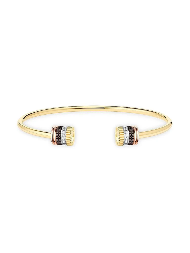 Boucheron Quatre Classique Tri-Tone 18K Gold, 0.23 TCW Diamond & PVD Cuff 1