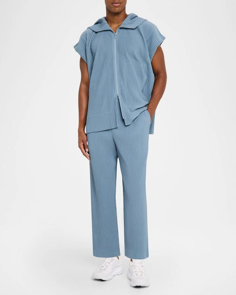 Homme Plisse Issey Miyake Men
s Monthly Colors August Pleated Hooded Cap-Sleeve Jacket 2