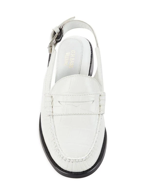 G.H. Bass Whitney Croc-Embossed Slingback Penny Loafers 5