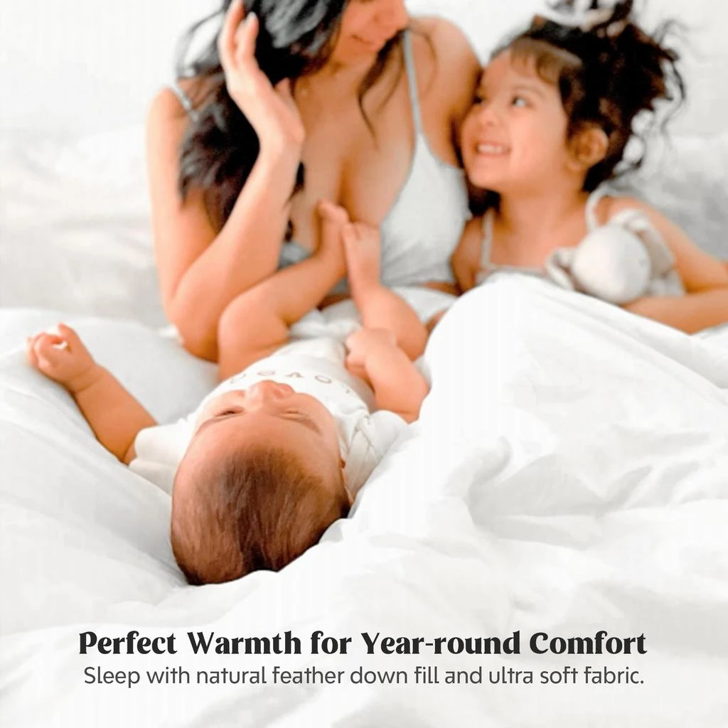 Puredown Year Round Down Feather Blend Comforter Duvet Gusset Soft Cover 4