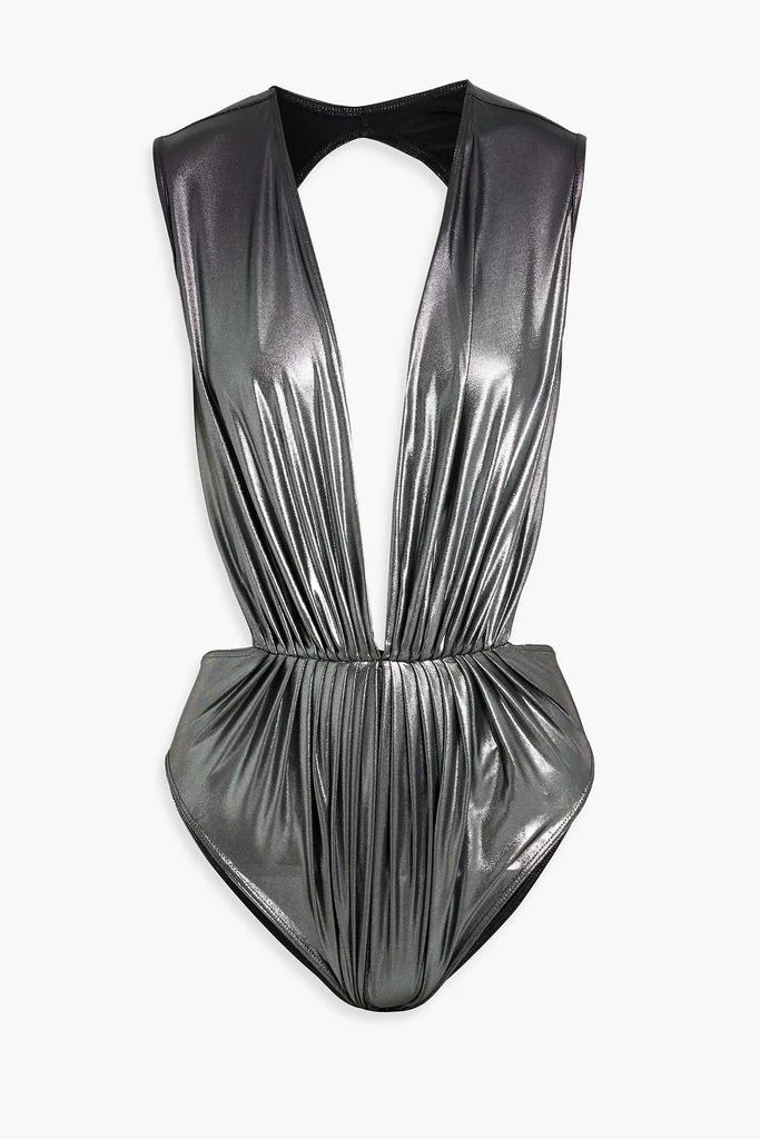 Rick Owens Gia open-back metallic stretch-jersey bodysuit 1