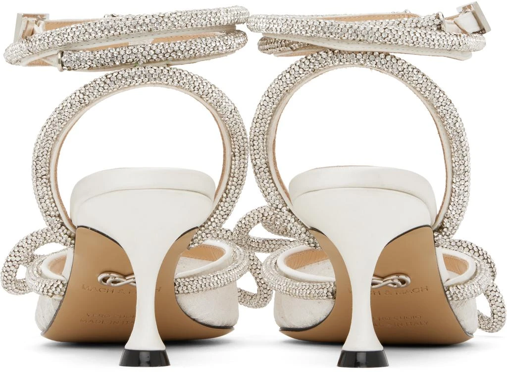Mach & Mach White Lace Double Bow Kitten Heels 2