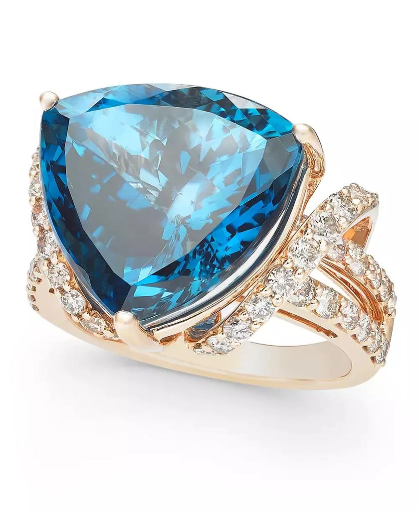 Le Vian Deep Sea Blue Topaz (9 ct. t.w.) 
Nude Diamonds (1-3/4 ct. t.w.) Ring in 14k Rose Gold 6