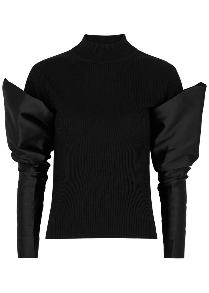 Nafsika Skourti Panelled ribbed silk jumper