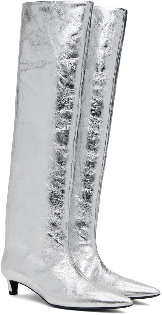 Jil Sander Silver Metallic Boots 4