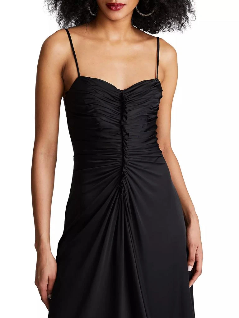 HALSTON Nadine Ruched Sheer-Jersey Midi-Dress 6