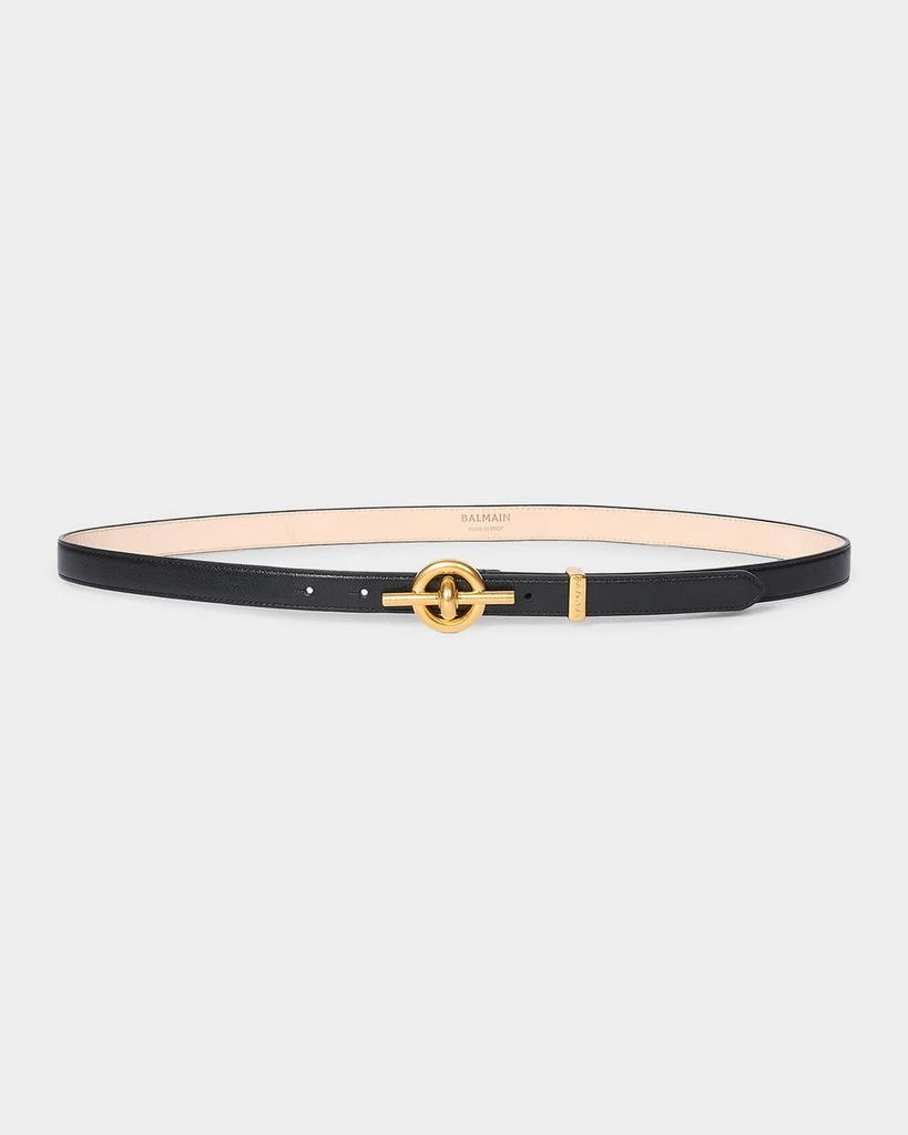 Balmain Calfskin T-Bar Belt