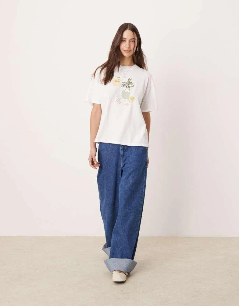 Abercrombie & Fitch Abercrombie & Fitch printed oversized t-shirt in white 2