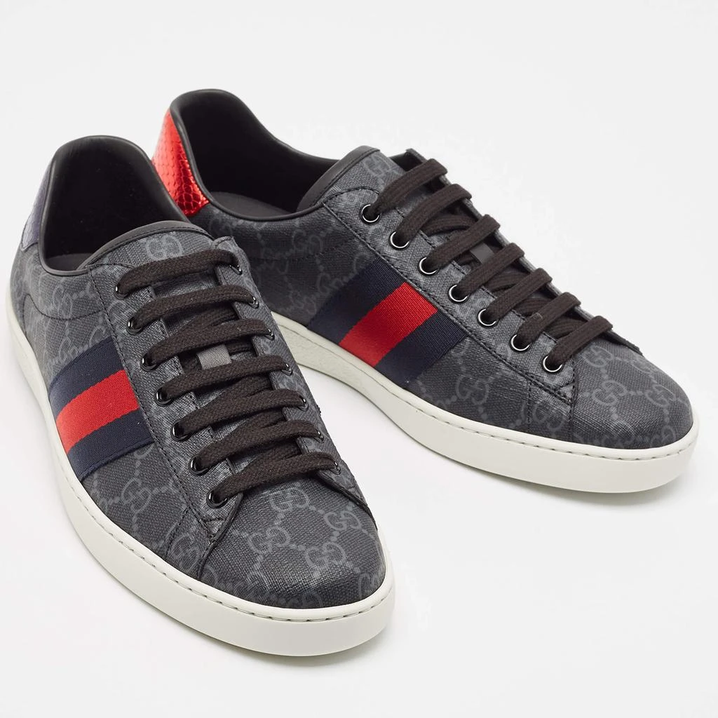 Gucci Gucci Grey Coated GG Canvas Ace Low Top Sneakers Size 42 4