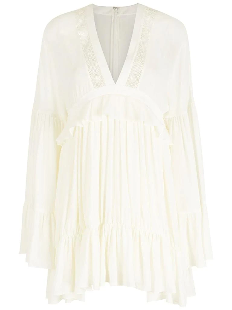 Yves Saint Laurent V-neck silk mini dress - women 1