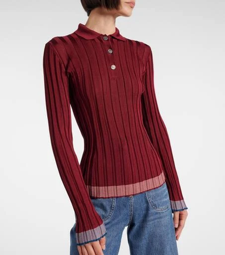 ETRO Ribbed-knit polo sweater 7
