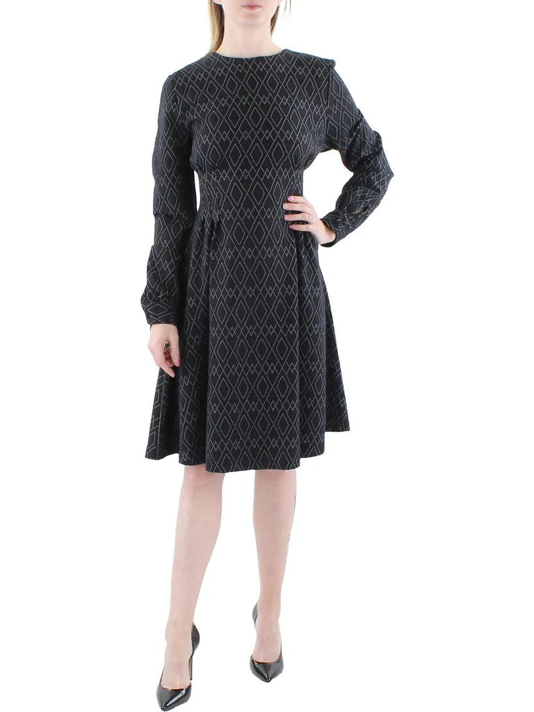 Leota Womens Pleated Midi Fit & Flare Dress 4