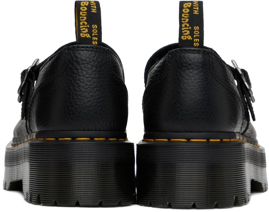 Dr. Martens Black Addina Flower Buckle Leather Platform Oxfords 2