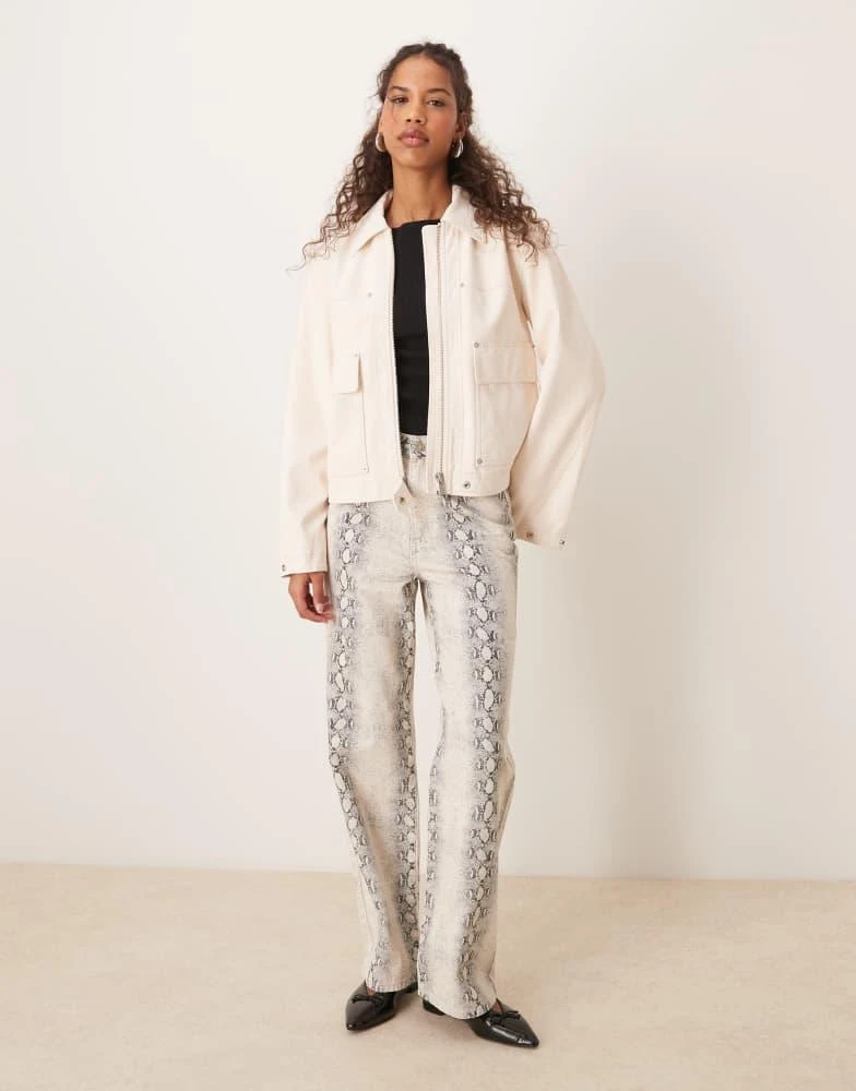 Free People Free People blair faux suede jacket in sea salt 2