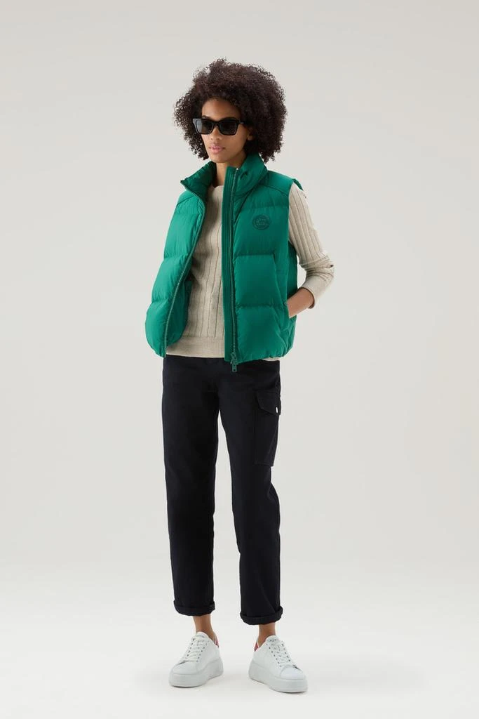 WOOLRICH Quilted Vest in Eco Taslan Nylon - Women - Green 2