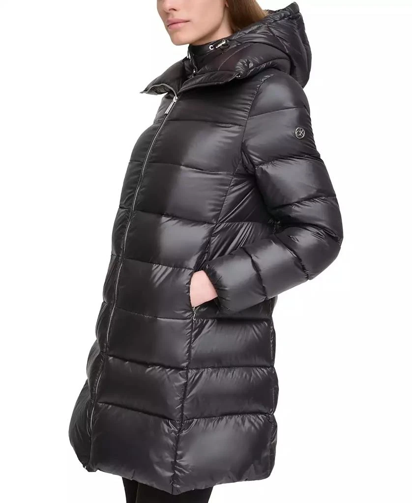 Calvin Klein Women's Shine Bibbed Hooded Packable Puffer Coat, Created for Macy's 3