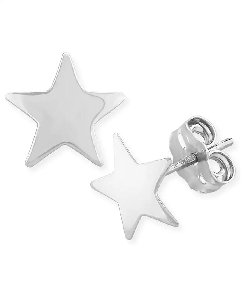 Macy's Flat Star Stud Earrings Set in 14k White Or Yellow Gold