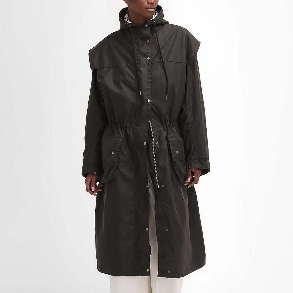 barbour by alexa chung コート BARBOUR + ALEXACHUNG Dorothy cotton-corduroy trimmed waxed-cotton