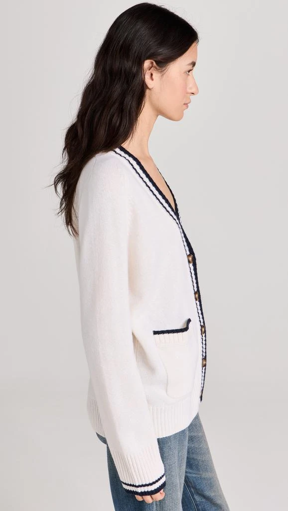 White  Warren Cashmere Varsity Cardigan 3