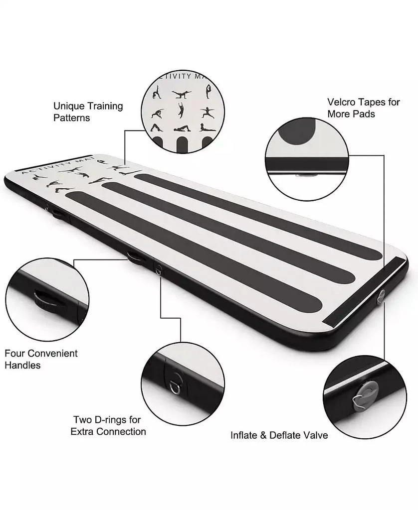 KUYOTQ 10 Feet Inflatable Gymnastics Tumbling Mat with Pump 3