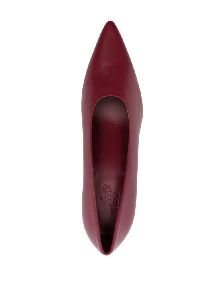 GIA BORGHINI Bordeaux Red Calf Leather Pumps 4