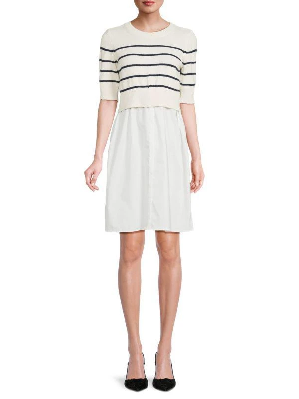 Bobeau Two-Piece Illusion Mini Shirtdress 1