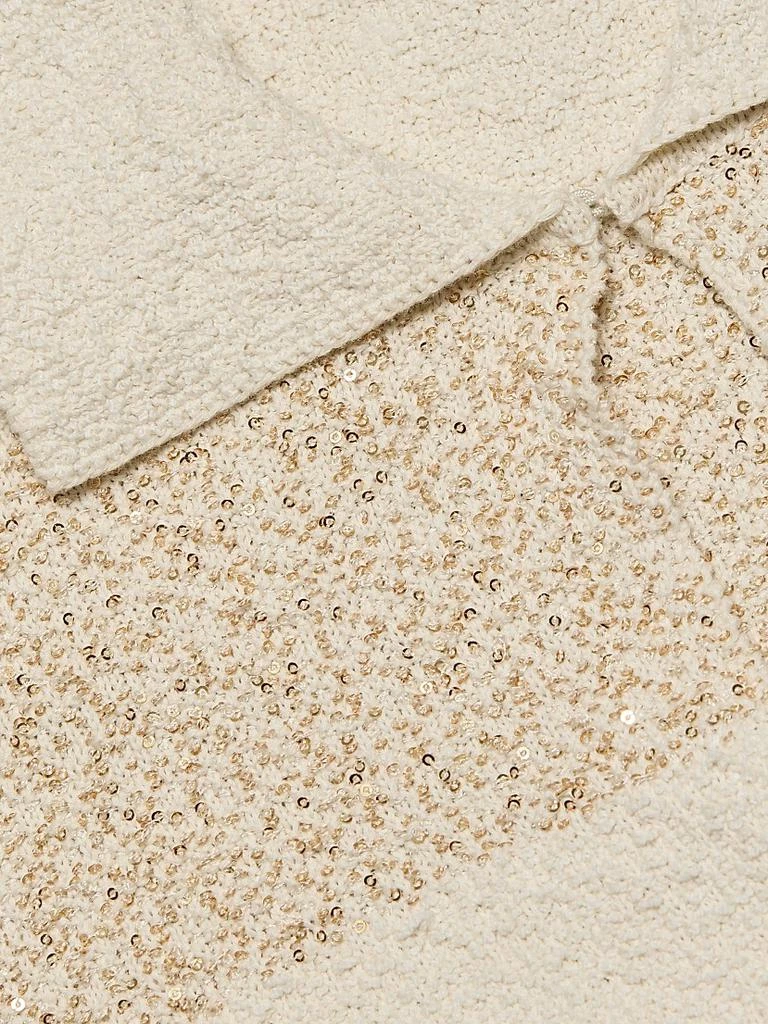 Fabiana Filippi Striped Bouclé Cotton Cropped Polo Top 7