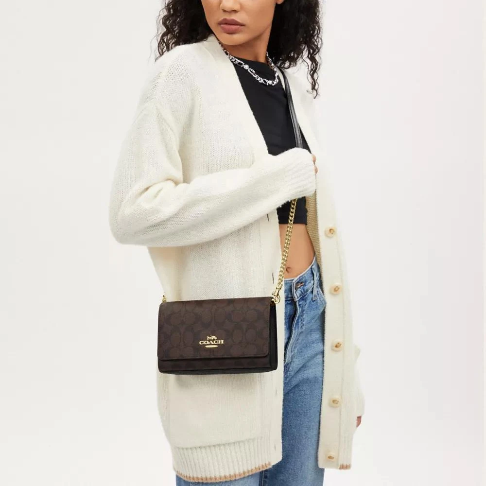 Coach Flap Clutch Crossbody In Signature Canvas 2