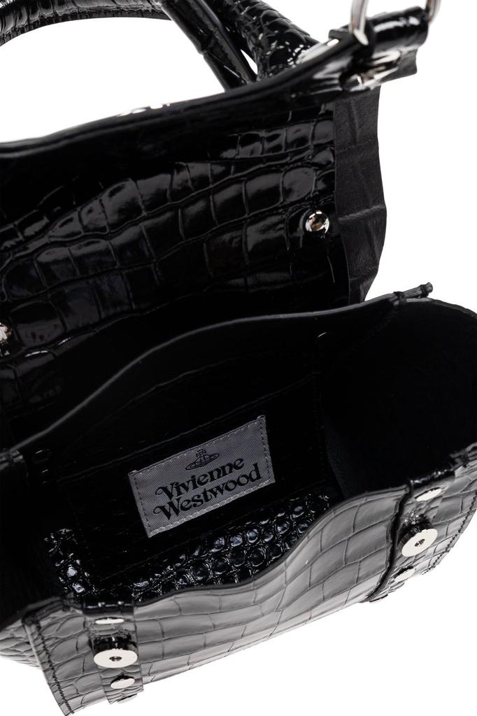 【シリアルNo.470】World Bag / The Orb Bag Vivienne Westwood Leather Big Orb Chain Shoulder Bag Black
