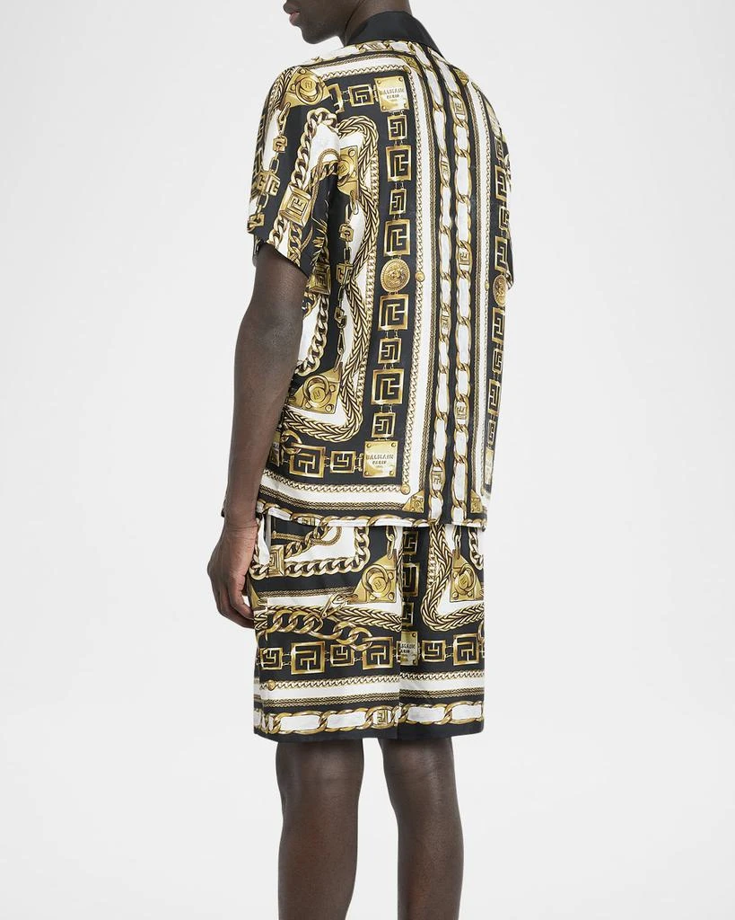 Balmain Men
s Foulard Chaines Short-Sleeve Pajama Shirt 3