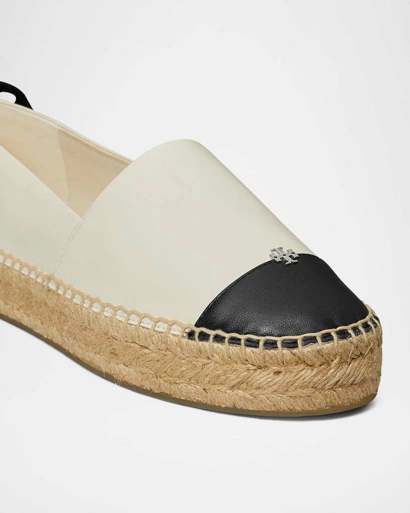 Tory Burch Bicolor Leather Ankle-Wrap Espadrilles 3